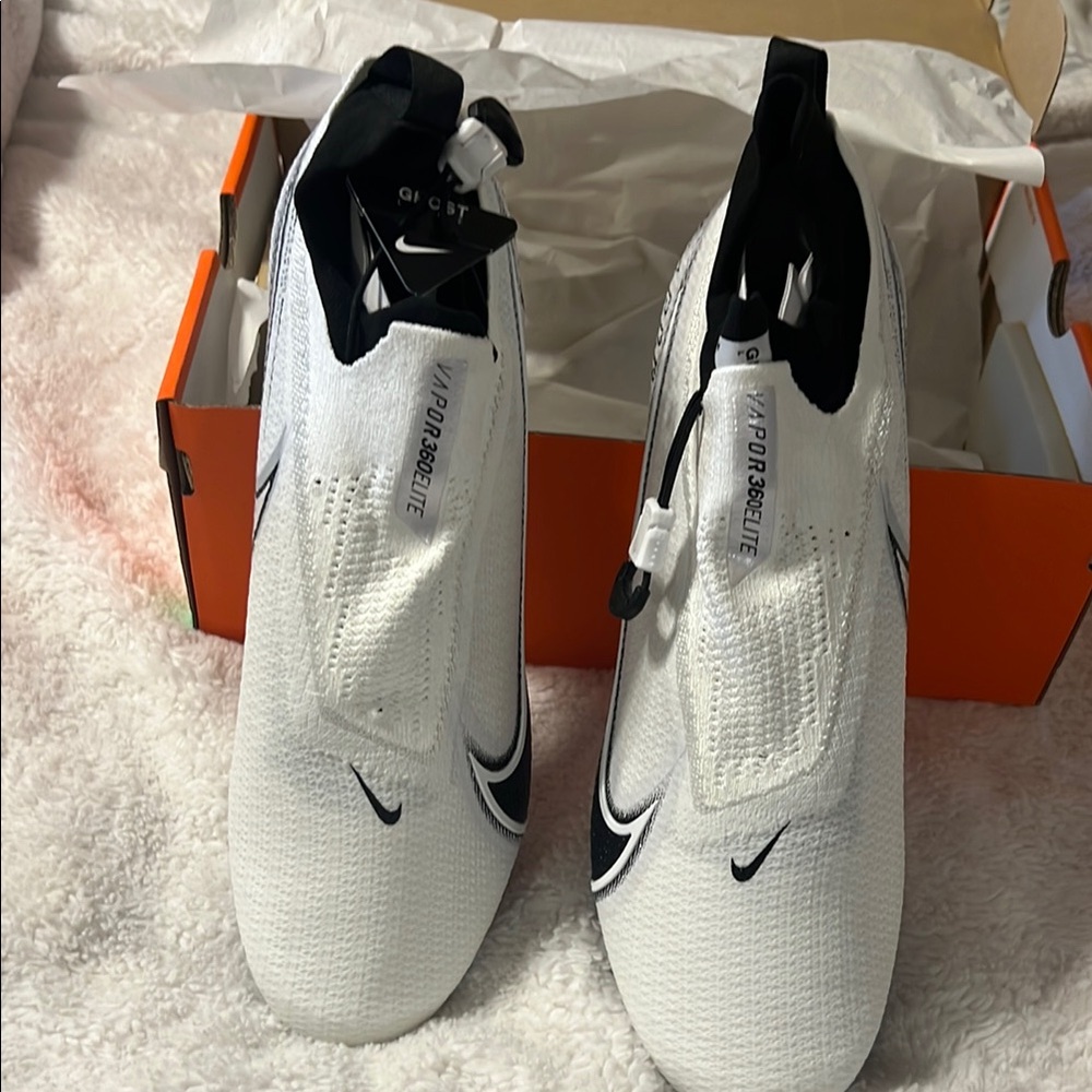 Nike White and Black Football Cleats